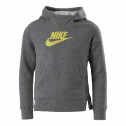 Nike Girls Big Logo Pullover Grey/Yellow