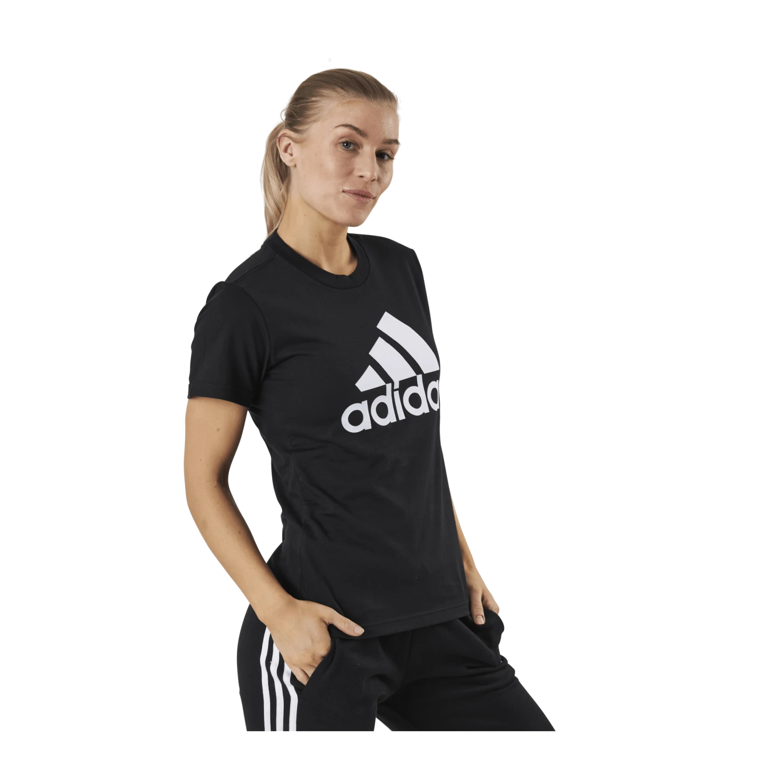 ADIDAS Essentials Regular T-Shirt Black / White