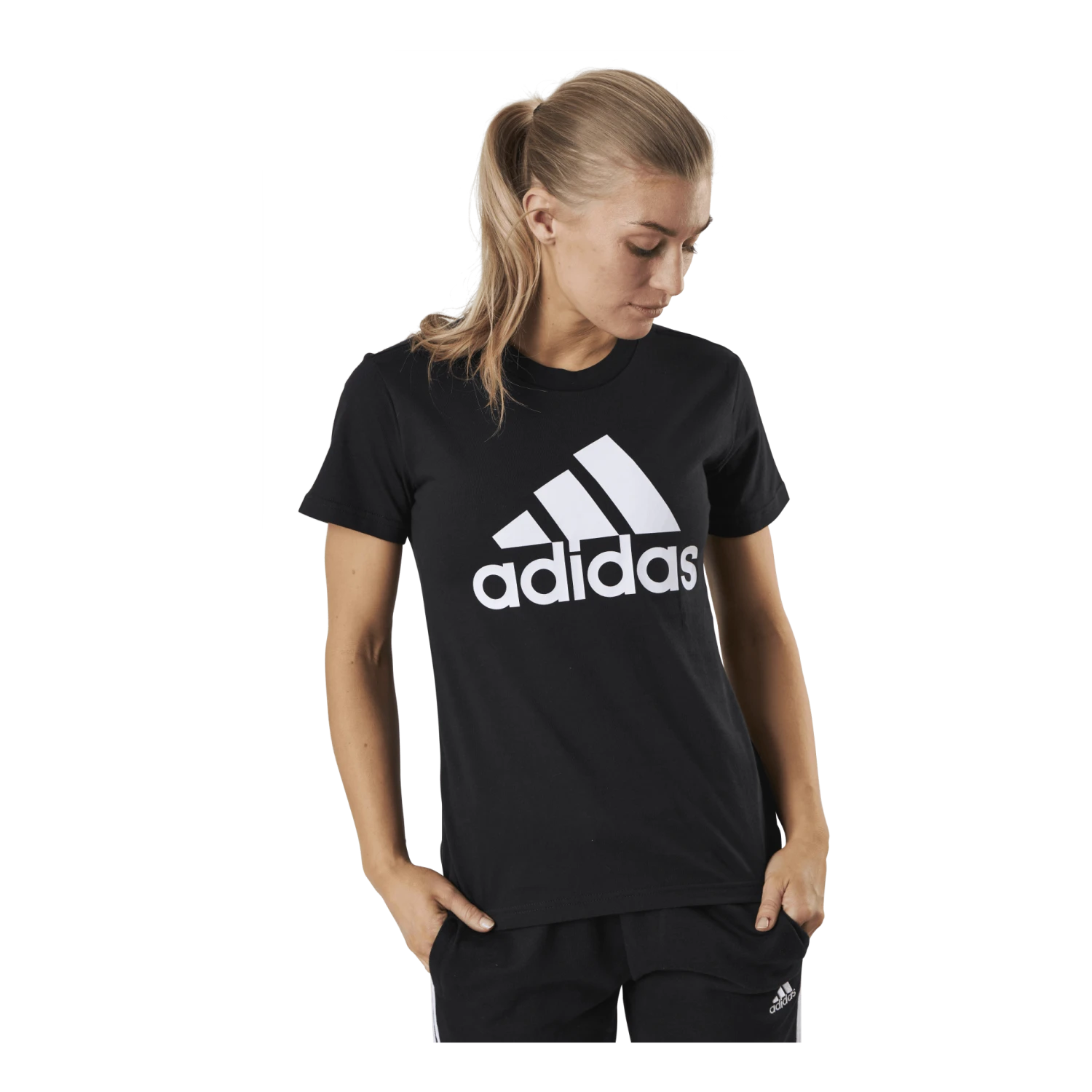 ADIDAS Essentials Regular T-Shirt Black / White - Image 2