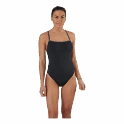 Calvin Klein Core Logo Tape Square Neck Swimsuit Black
