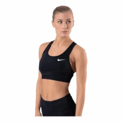 Nike Dri-FIT Swoosh Women's Medium-Support Non-Padded Sports Bra BLACK/BLACK/WHITE