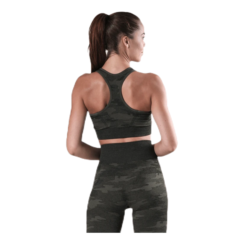 Fitness Seamless Racerback Bra Patterned/Green - Image 3