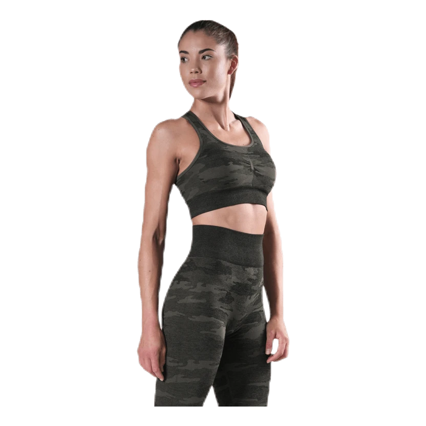 Fitness Seamless Racerback Bra Patterned/Green - Image 2