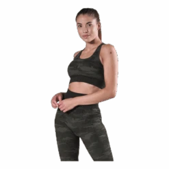 Fitness Seamless Racerback Bra Patterned/Green