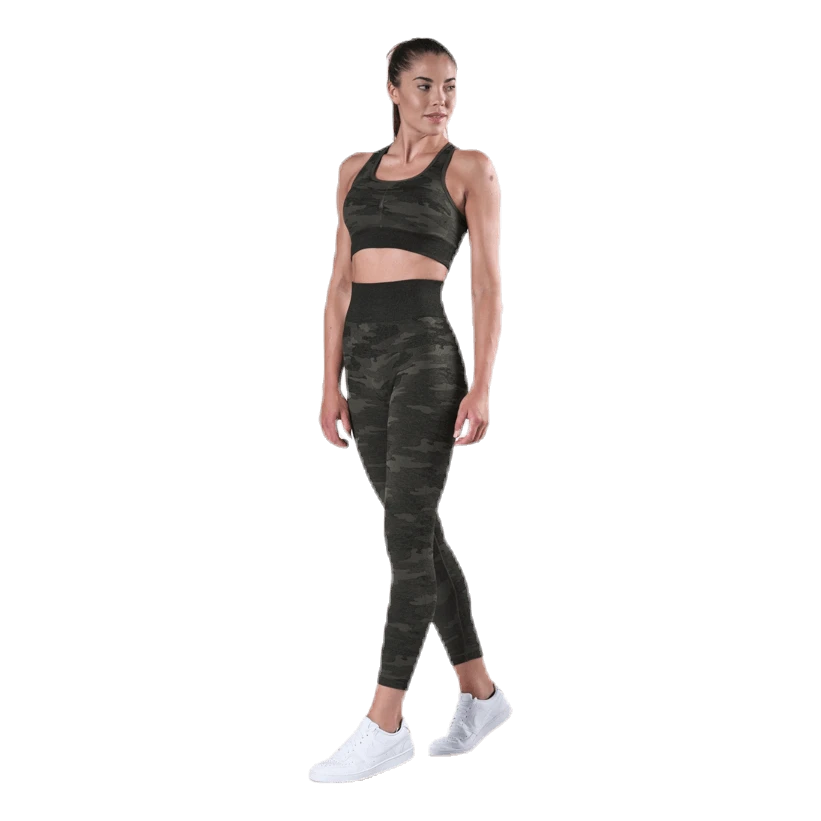 Fitness Seamless Racerback Bra Patterned/Green - Image 4