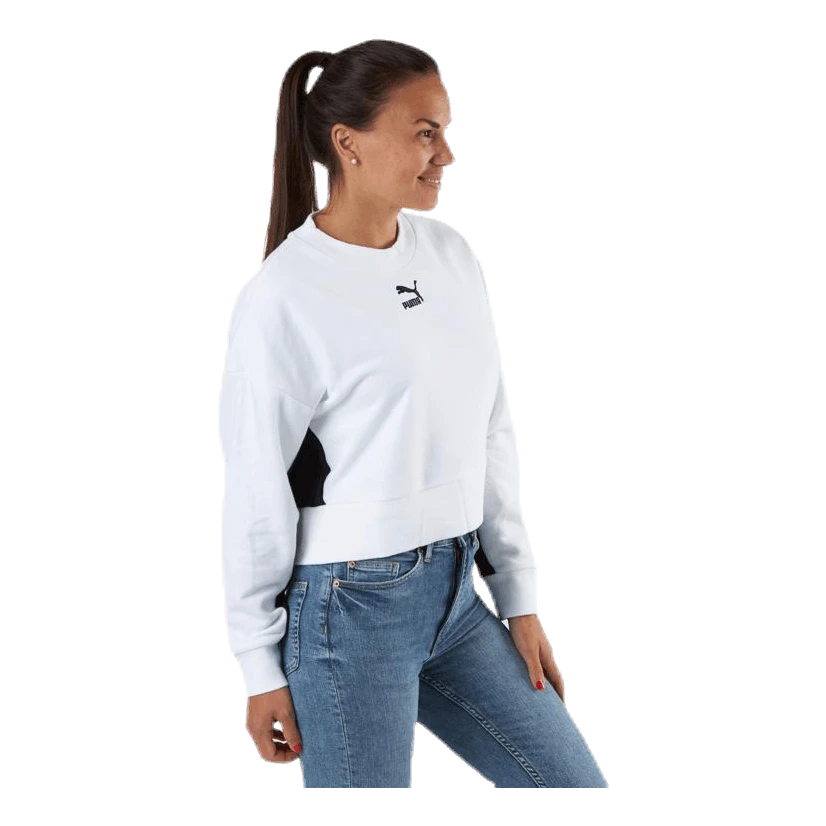 Puma Classics Cropped Crew White - Image 2