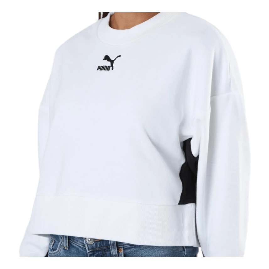 Puma Classics Cropped Crew White - Image 4