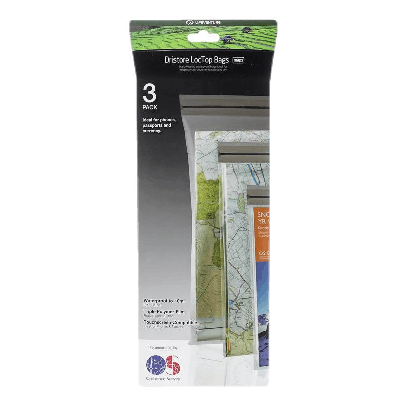 Lifeventure DriStore LocTop Bags - For Maps White/Black