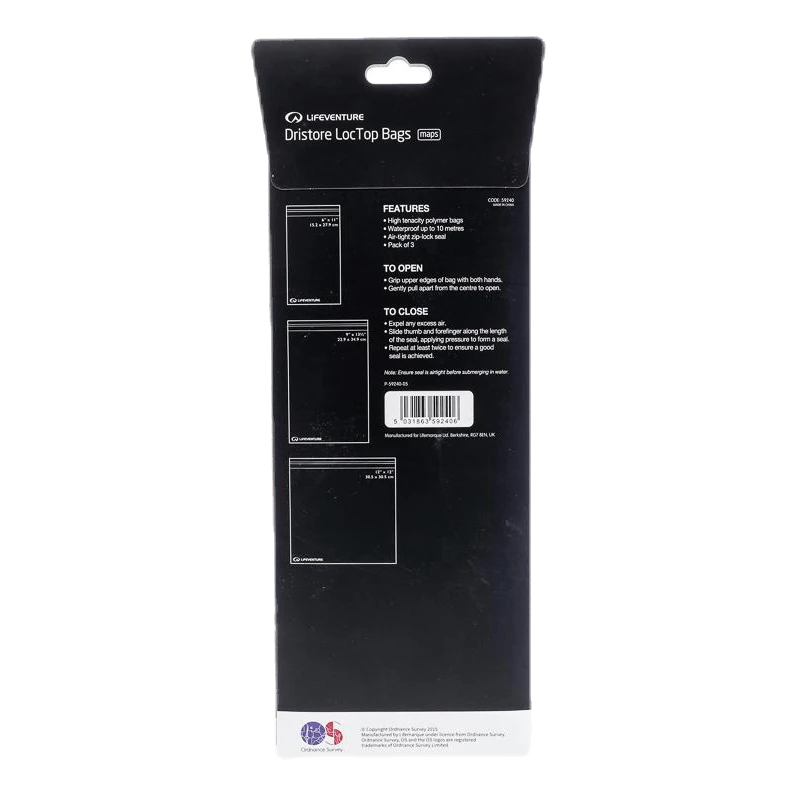 Lifeventure DriStore LocTop Bags - For Maps White/Black - Image 2