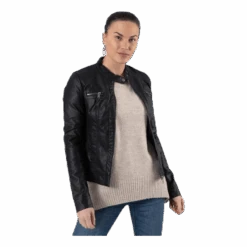 ONLY Bandit Faux Leather Biker Otw Black