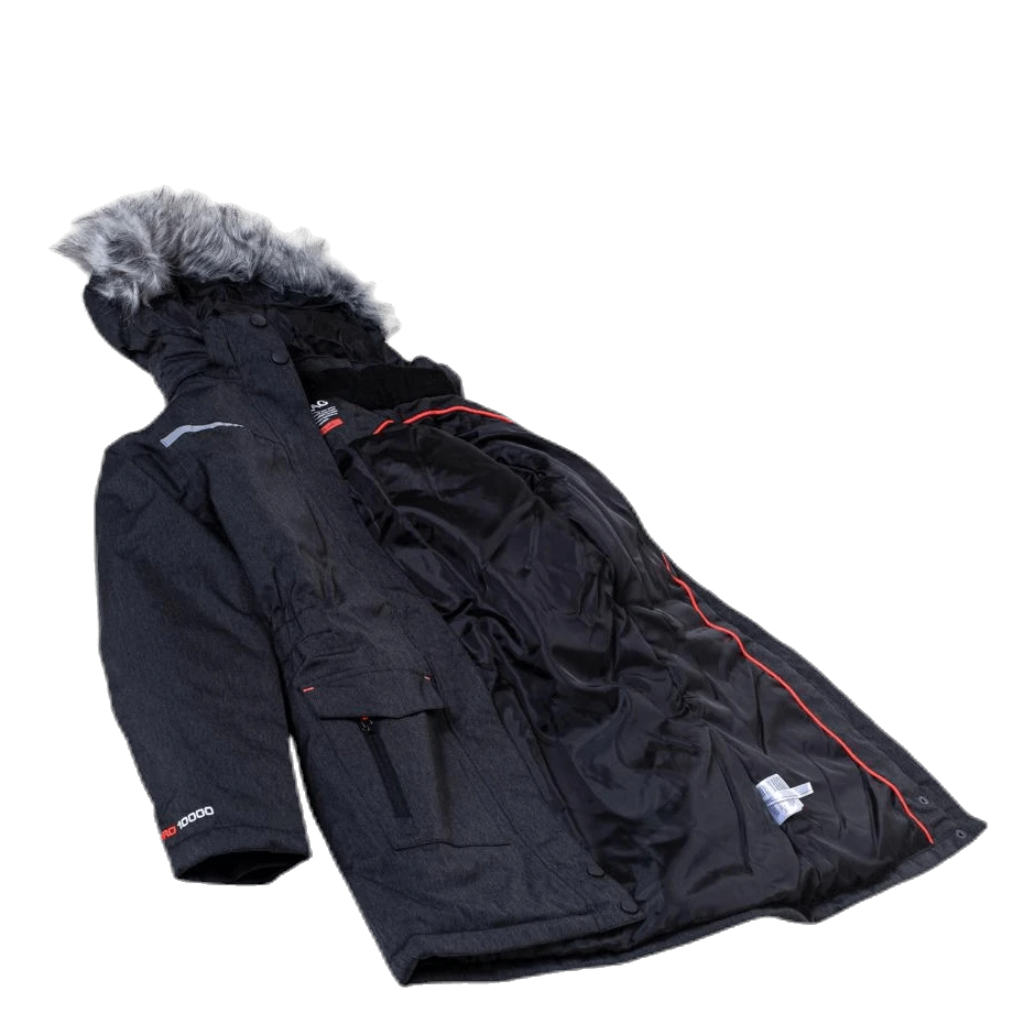 ZigZag Gitte Girl Melange Parka W-PRO 10000 Grey - Image 4