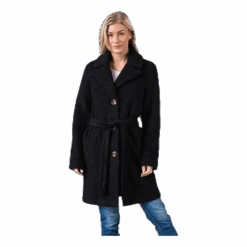 Pieces Evelyn Wool Coat Black