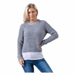 ONLY Fiona L/S Pullover Knt Grey