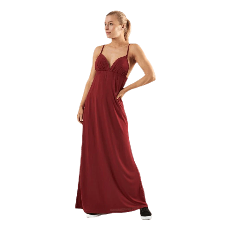 Pieces Strap Ankle Dress Red