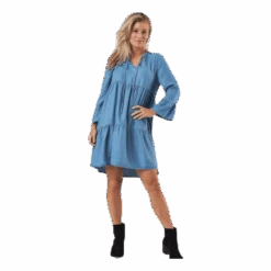 Pieces Why Abby 3/4 Lyocell Dress-Bi Blue