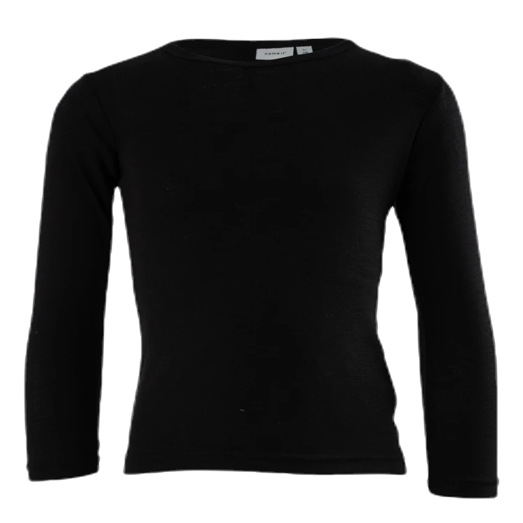 NAME IT Wang Wool Plain Ls Top Black