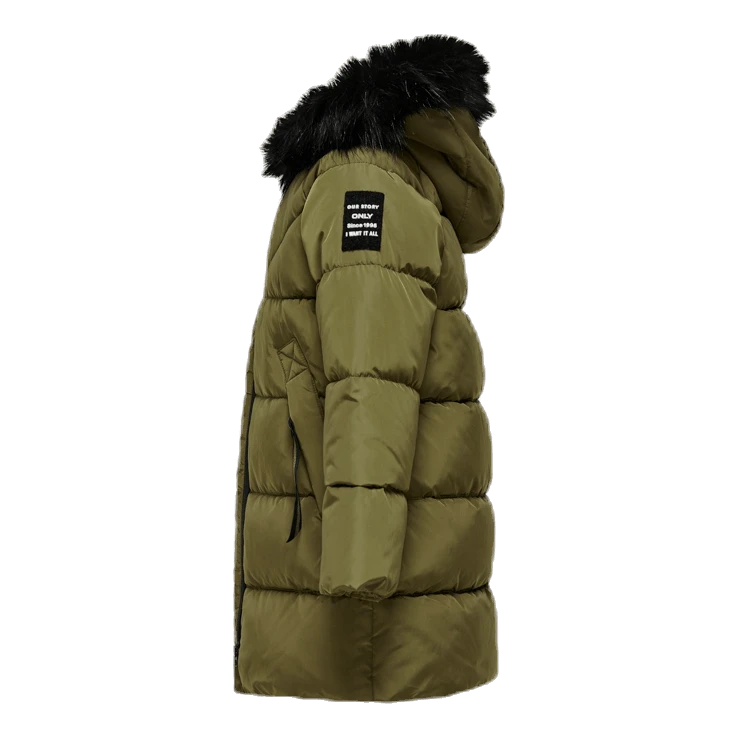 Monica Long Puffer Coat Beige - Image 3