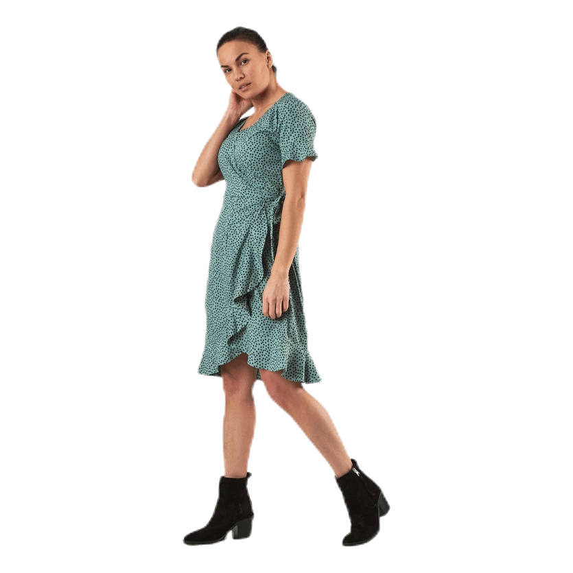 ONLY Olivia S/S Wrap Dress Wvn Green - Image 4