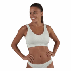 Pieces Symmi Rib Bra Top 2-Pack White