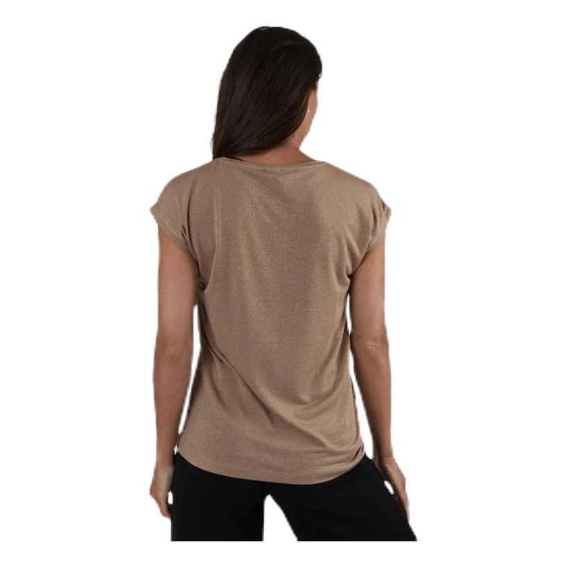 Pieces Billo Tee Lurex Stripes Beige - Image 3