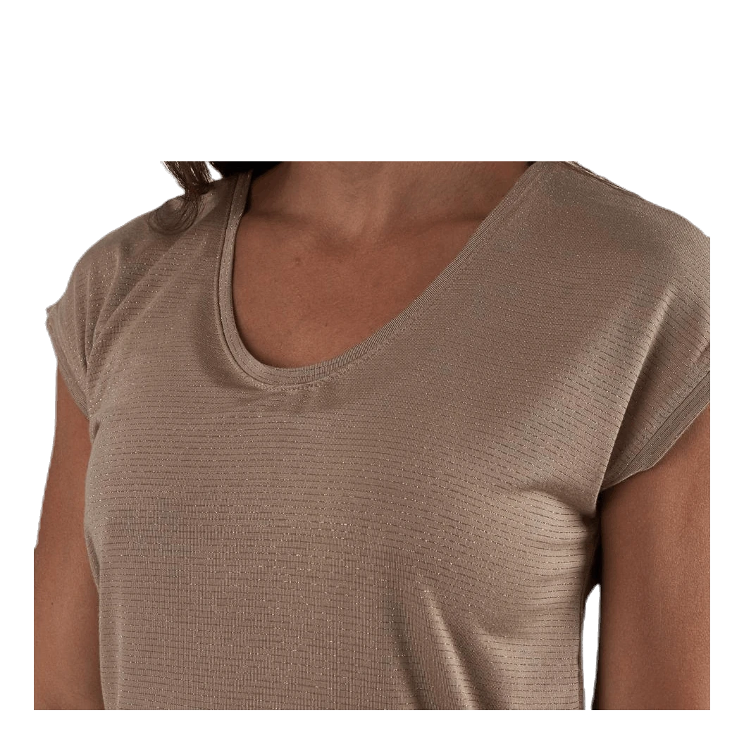 Pieces Billo Tee Lurex Stripes Beige - Image 4