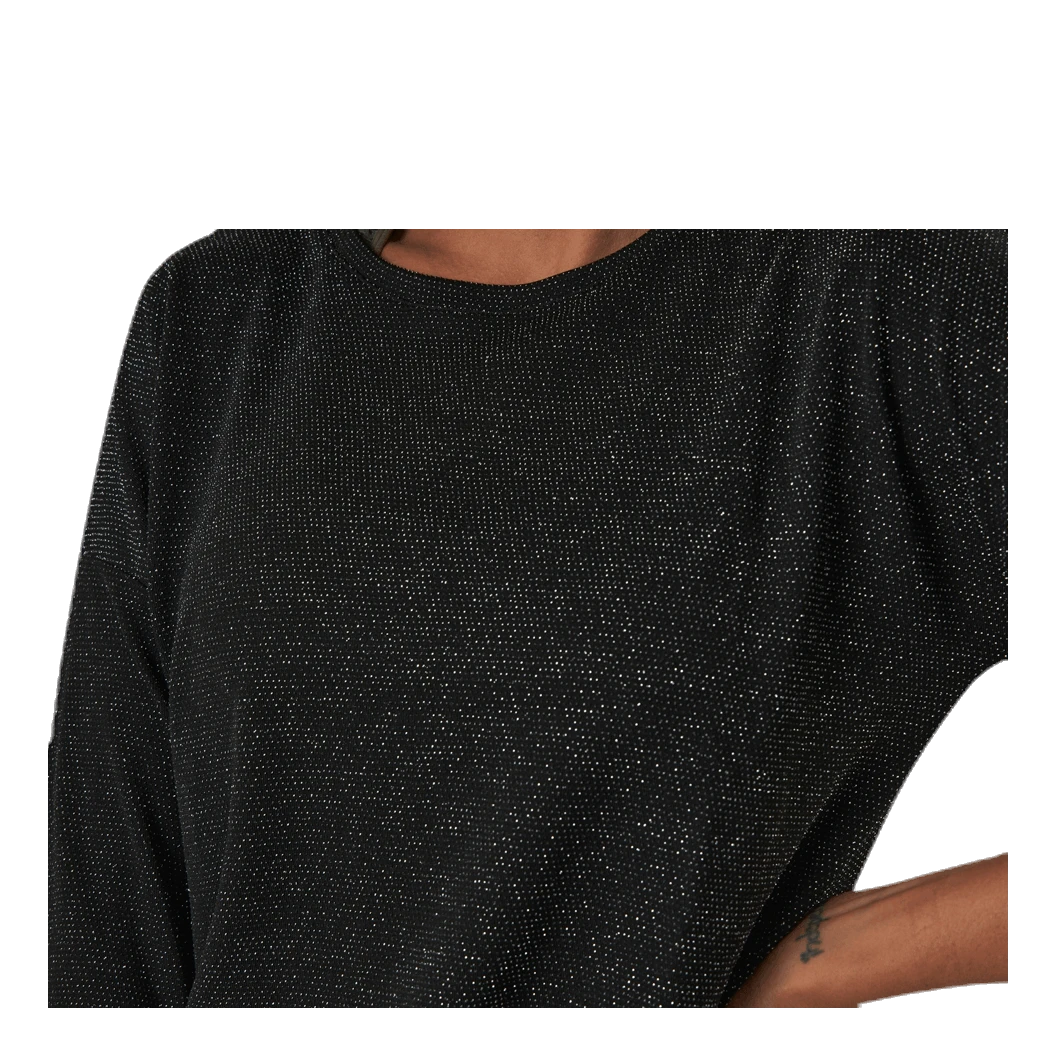ONLY New Queen 3/4 Glitter Top Jrs Black - Image 4