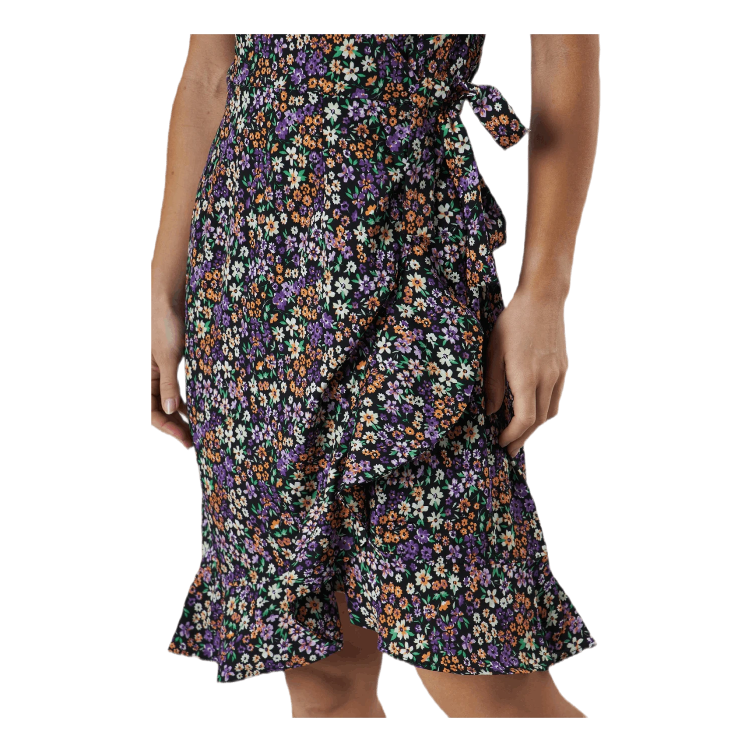 ONLY Olivia S/S Wrap Dress Wvn Black - Image 5