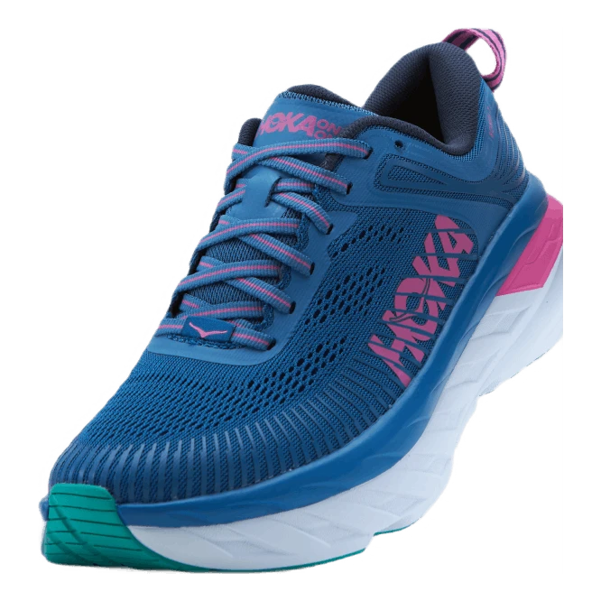 Hoka One One W Bondi 7 Vallarta Blue / Phlox Pink - Image 6