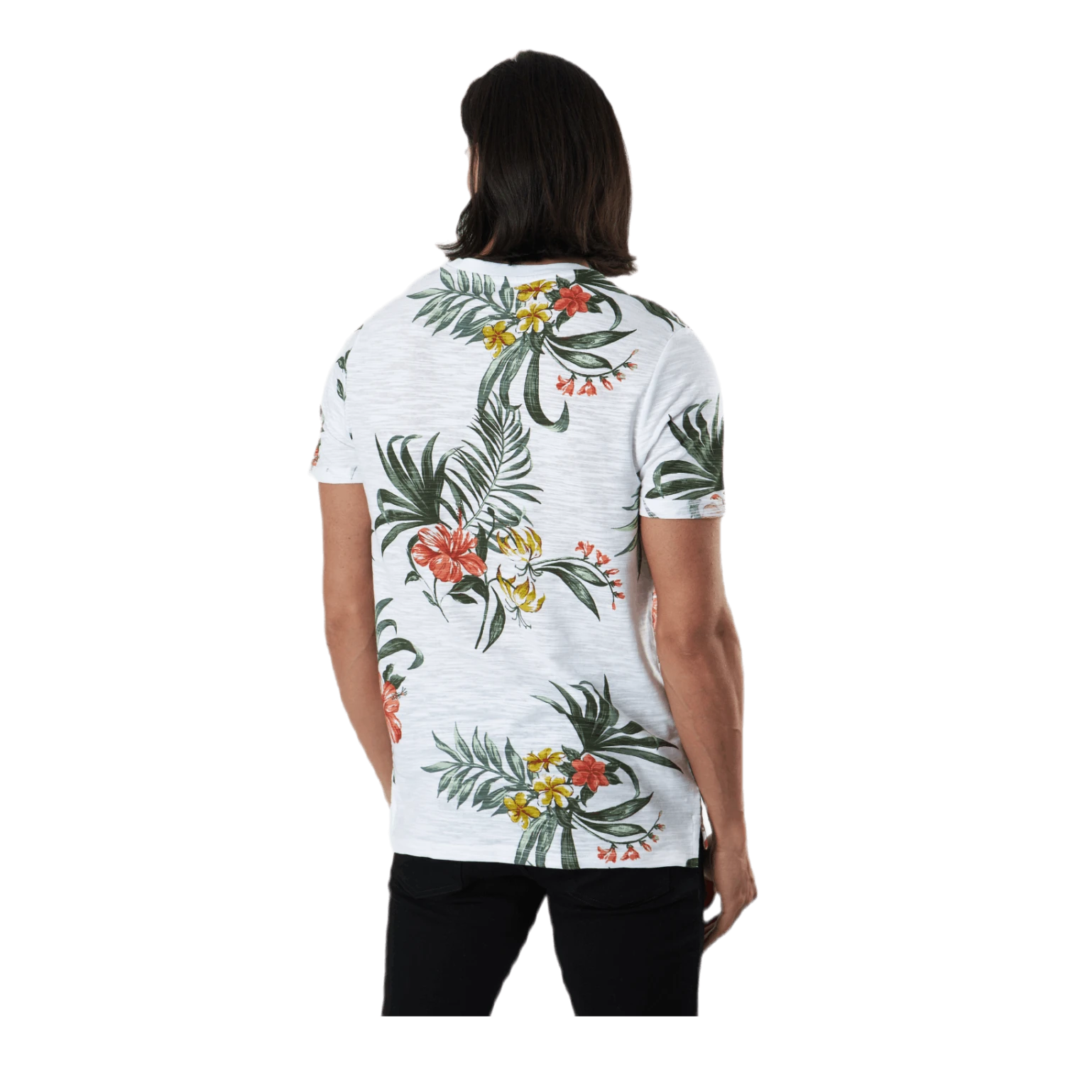 Jack & Jones Beach Ss Tee Aop Ltn Vit - Image 3