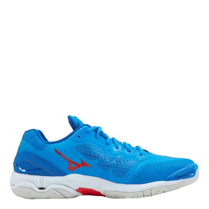 Mizuno Wave Stealth V French Blue / White / Ignition - Image 3
