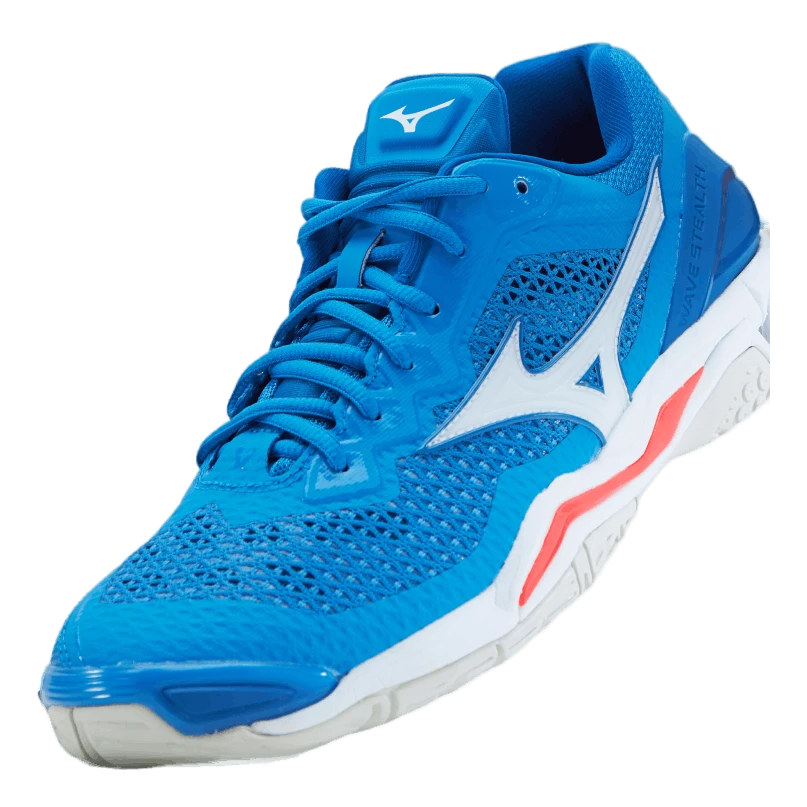 Mizuno Wave Stealth V French Blue / White / Ignition - Image 6