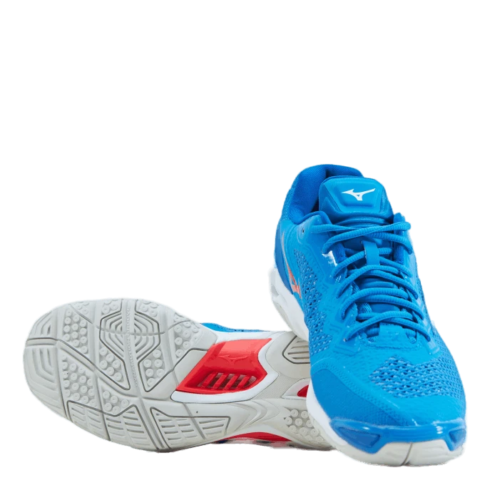 Mizuno Wave Stealth V French Blue / White / Ignition - Image 7