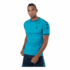 Hummel Hmlaction Poly Jersey S/s Atomic Blue/black Iris