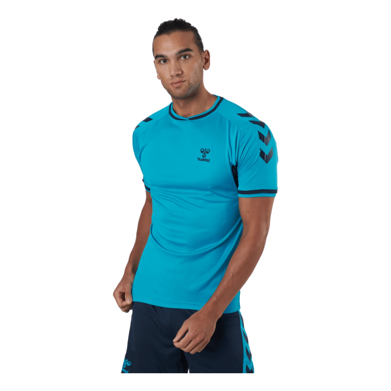 Hummel Hmlaction Poly Jersey S/s Atomic Blue/black Iris