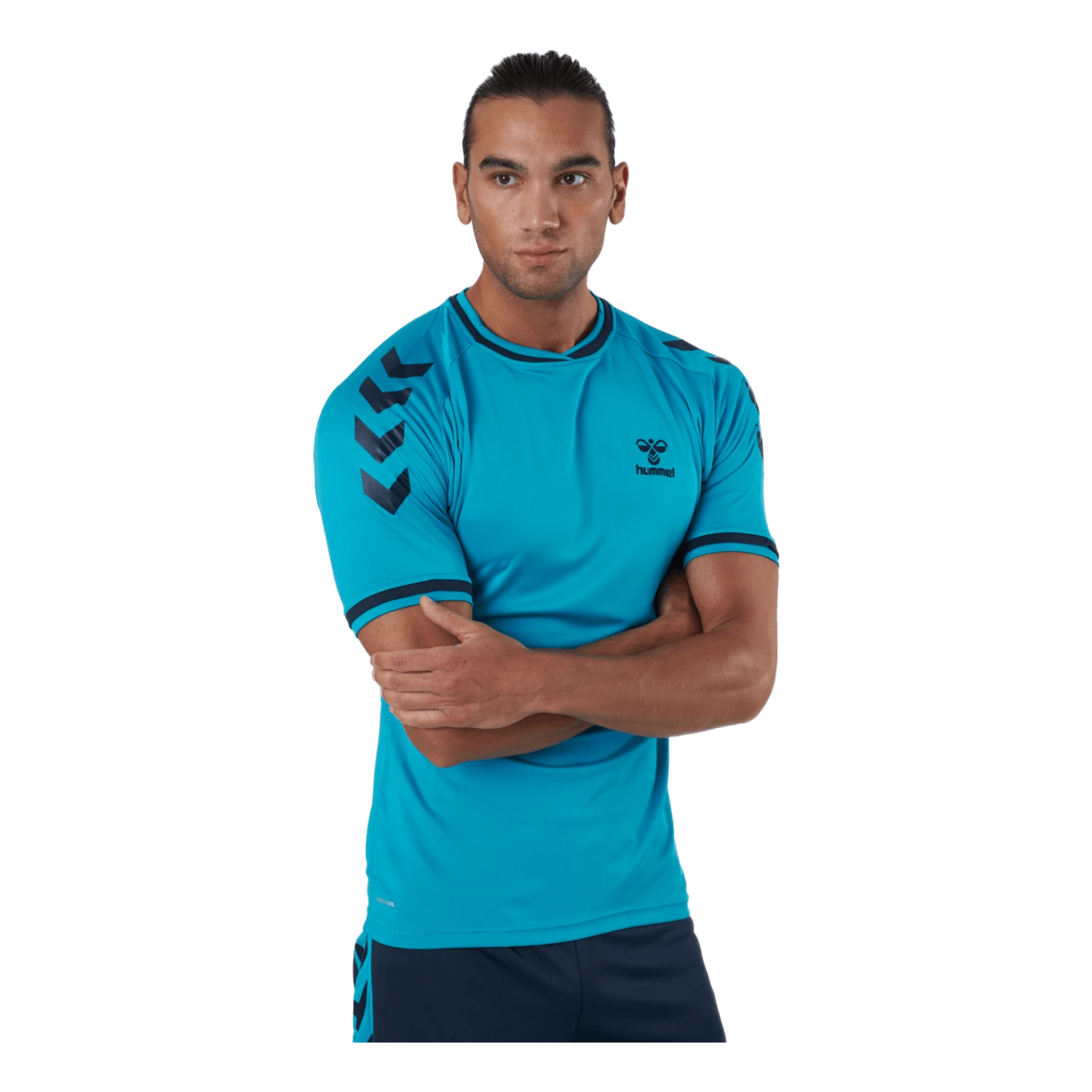 Hummel Hmlaction Poly Jersey S/s Atomic Blue/black Iris - Image 2