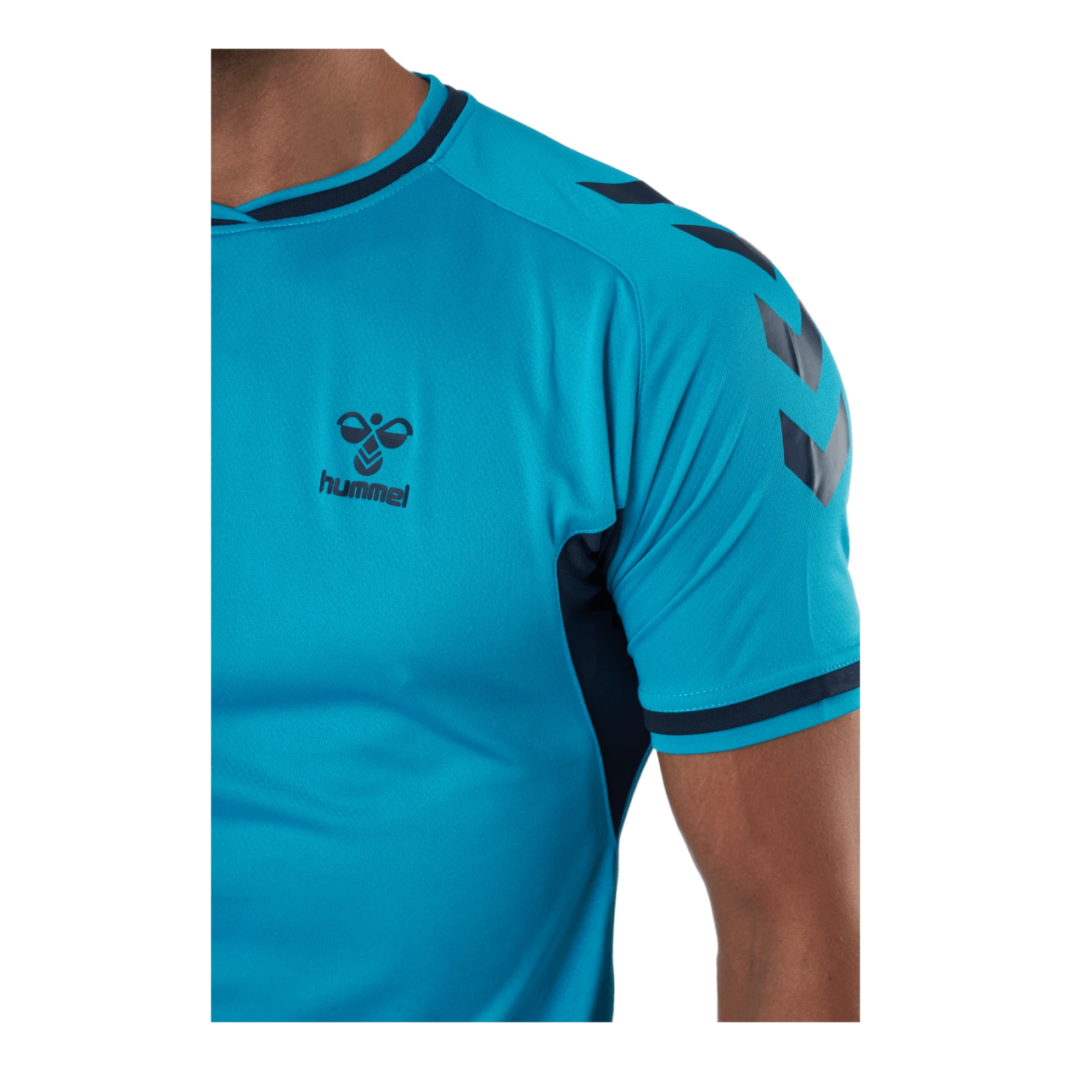 Hummel Hmlaction Poly Jersey S/s Atomic Blue/black Iris - Image 4