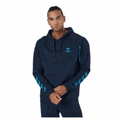 Hummel Hmlaction Cotton Hoodie Black Iris/atomic Blue