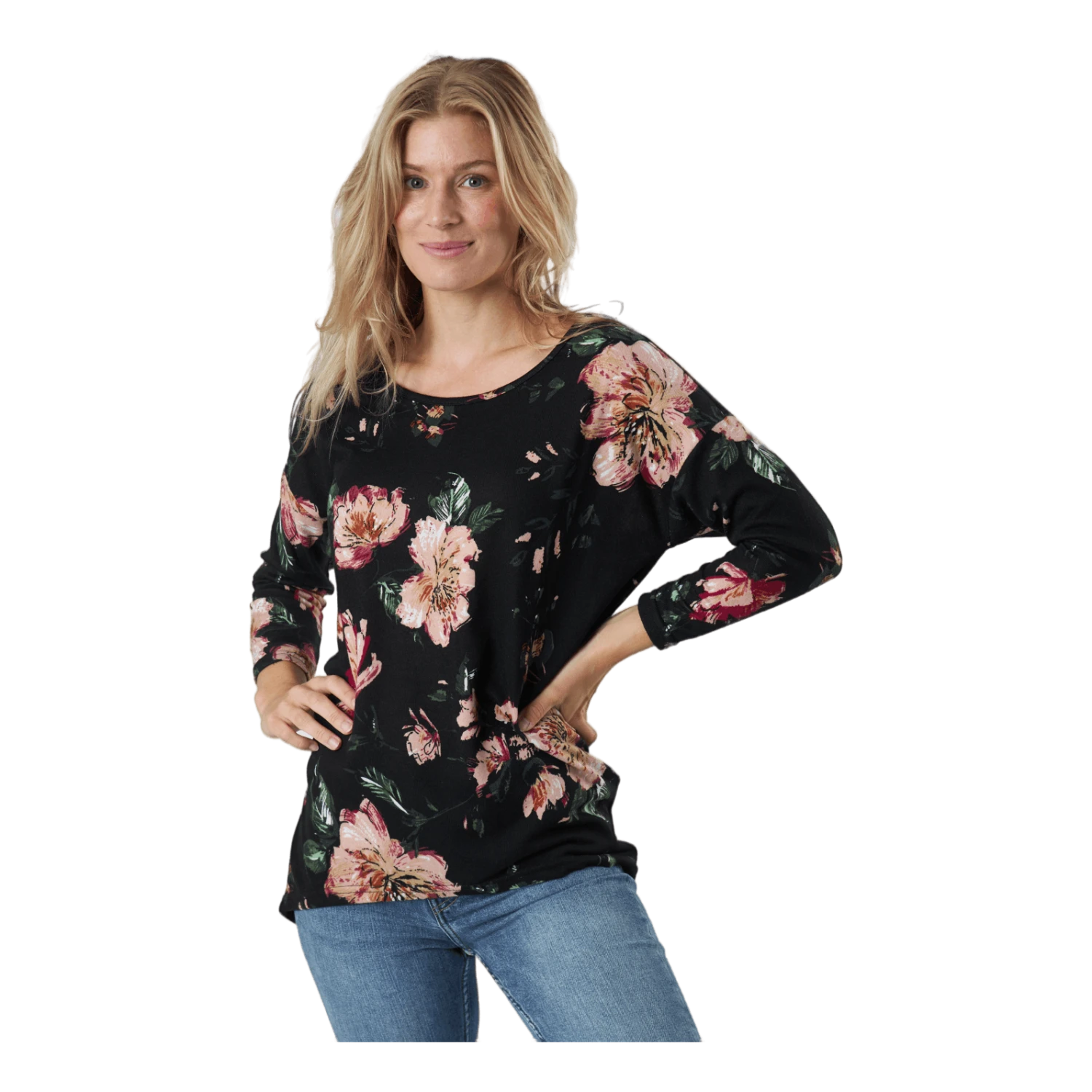 ONLY Onlelcos 4/5 Aop Top Jrs Noos Black W/jasmin Flower 15