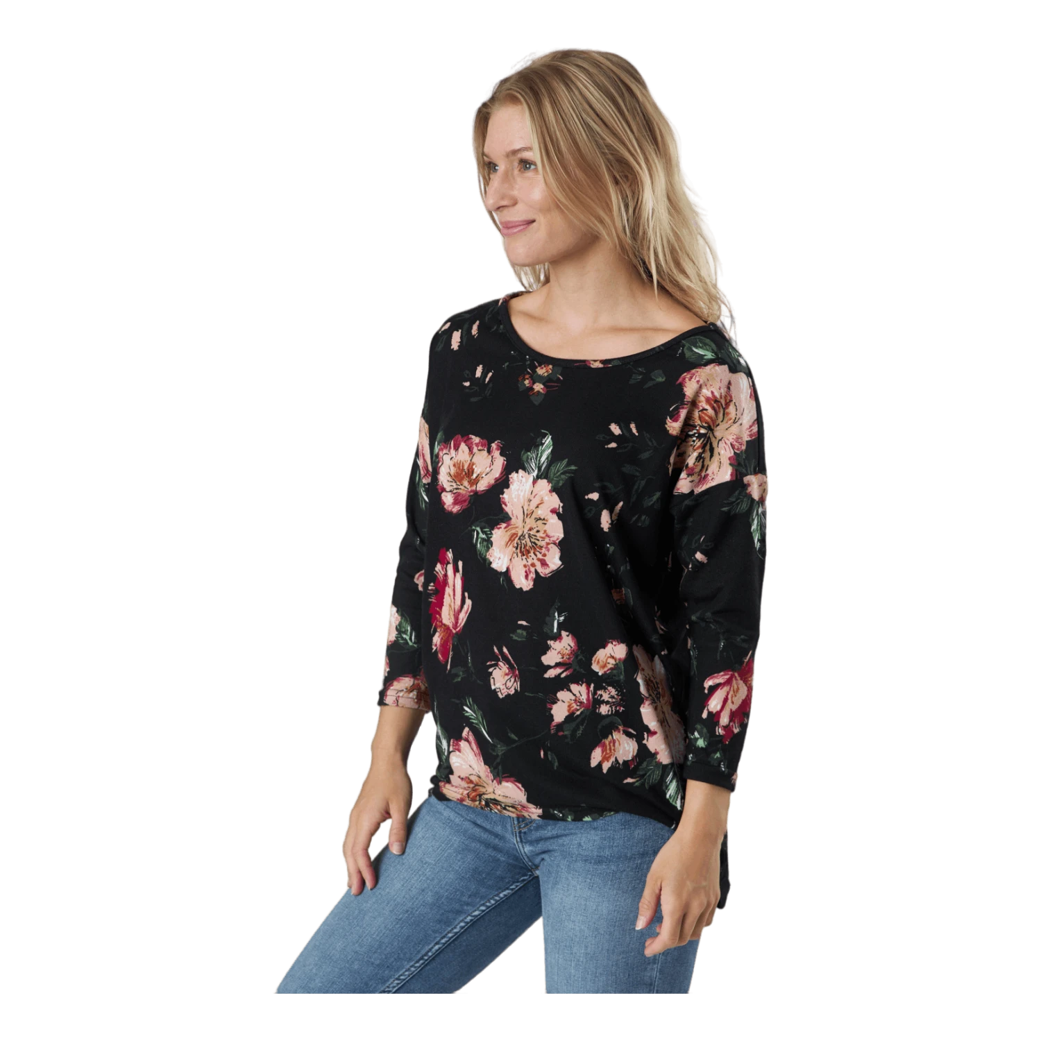 ONLY Onlelcos 4/5 Aop Top Jrs Noos Black W/jasmin Flower 15 - Image 2