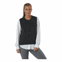 ONLY Onlparis Life Vest Knt Dark Grey Melange