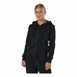 ONLY Onlfeel Life L/s Zip Hood Swt Black