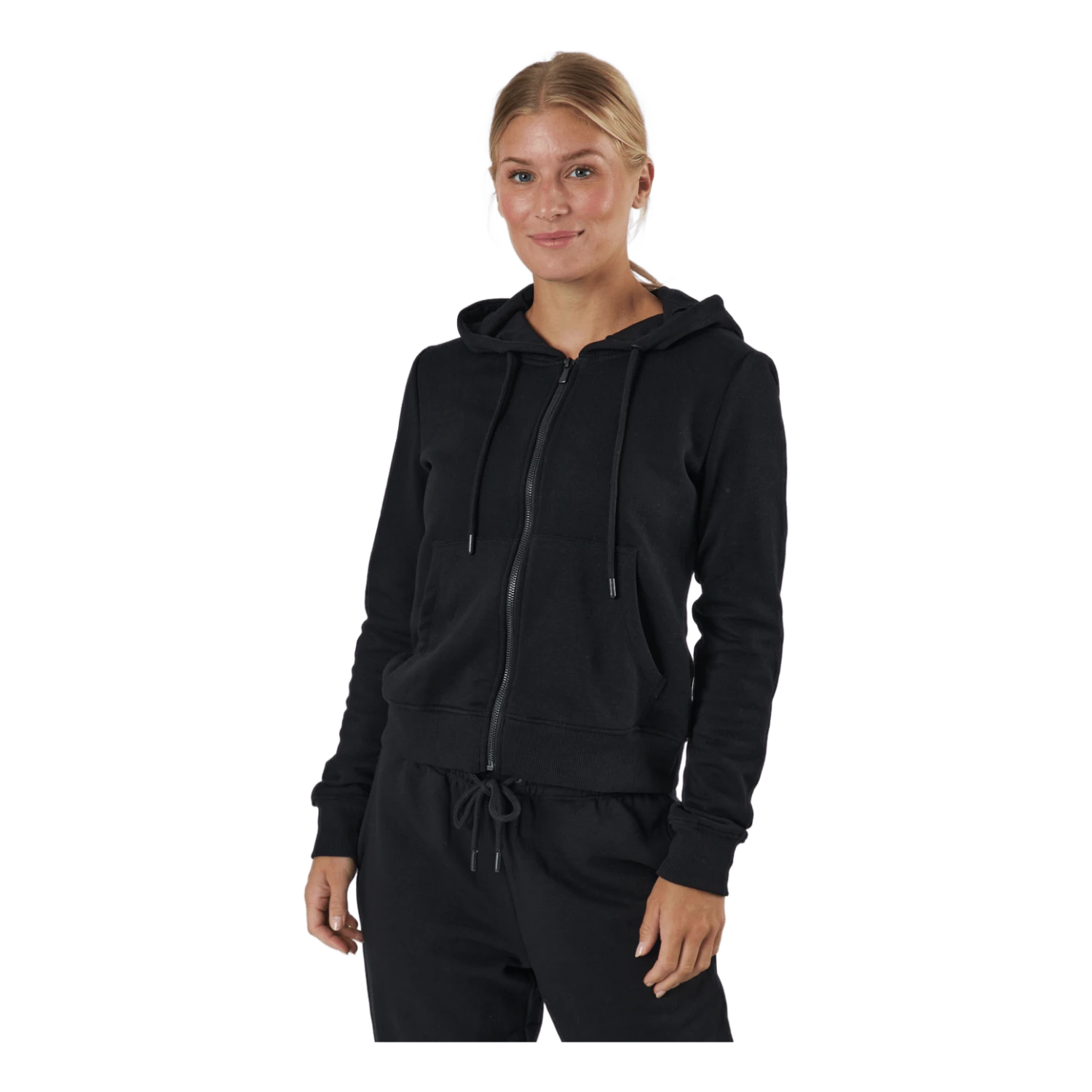 ONLY Onlfeel Life L/s Zip Hood Swt Black