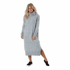 ONLY Onlbrandie L/s Roll Neck Dress Light Grey Melange