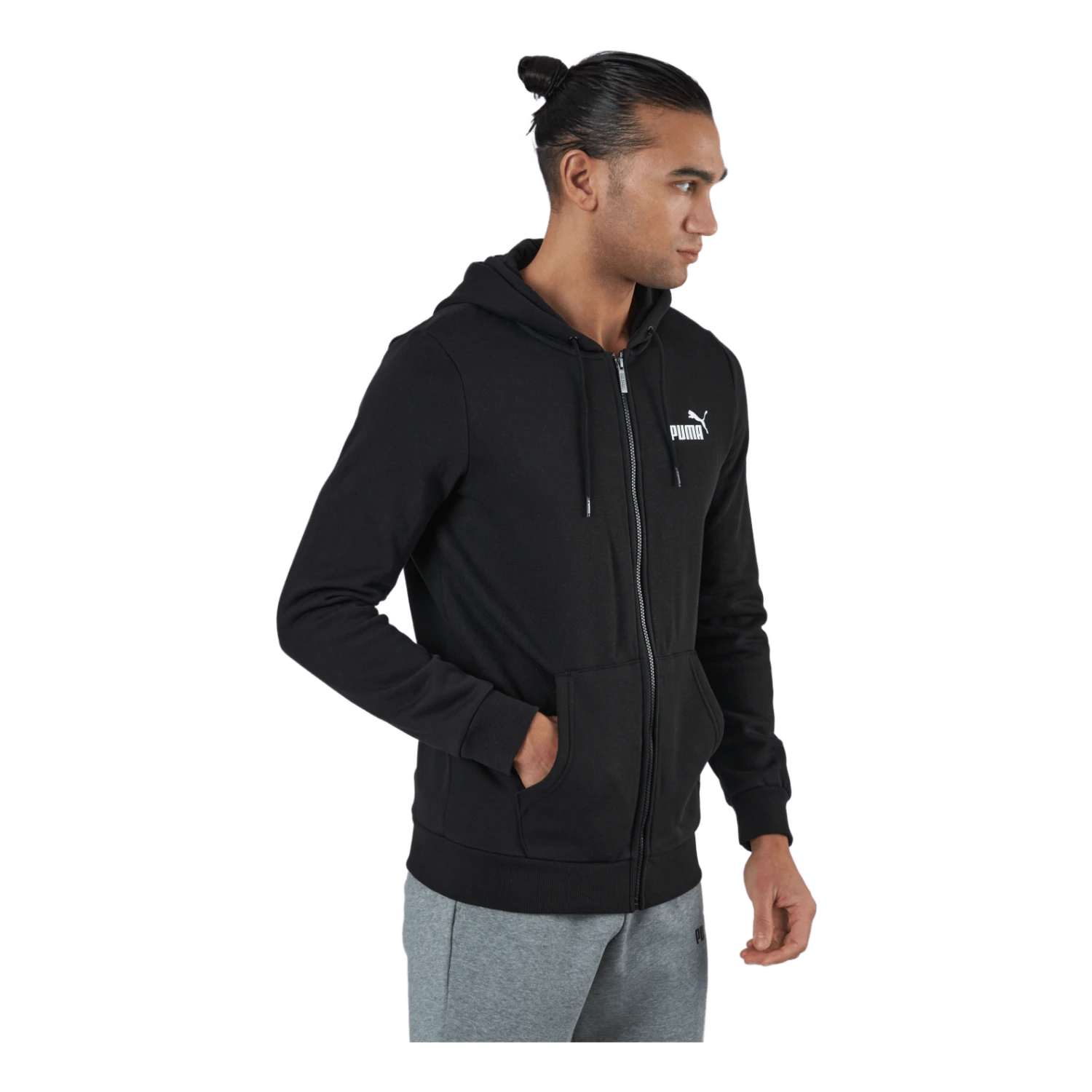 Ess Small Logo Fz Hoodie Fl Puma Black