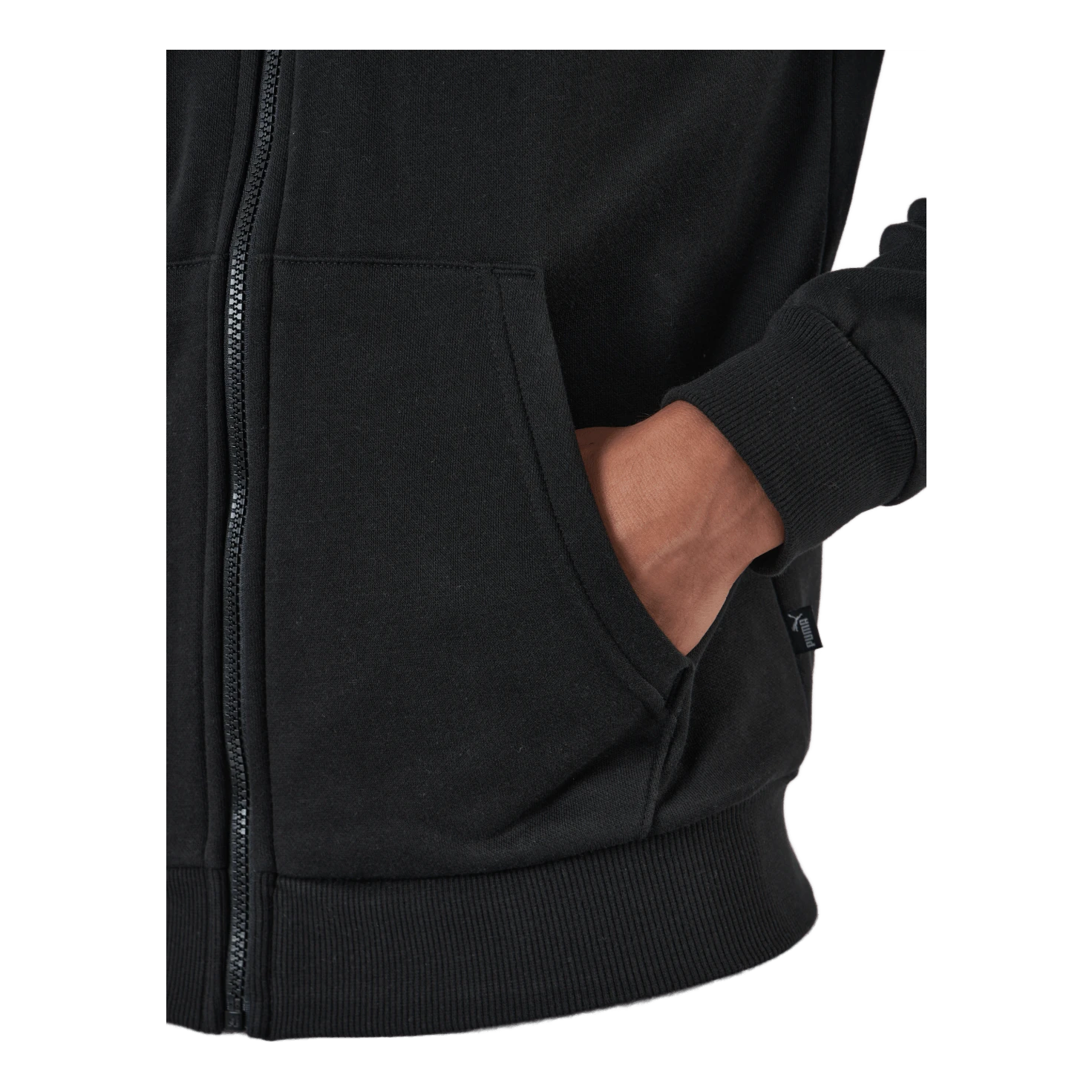 Ess Small Logo Fz Hoodie Fl Puma Black - Image 4