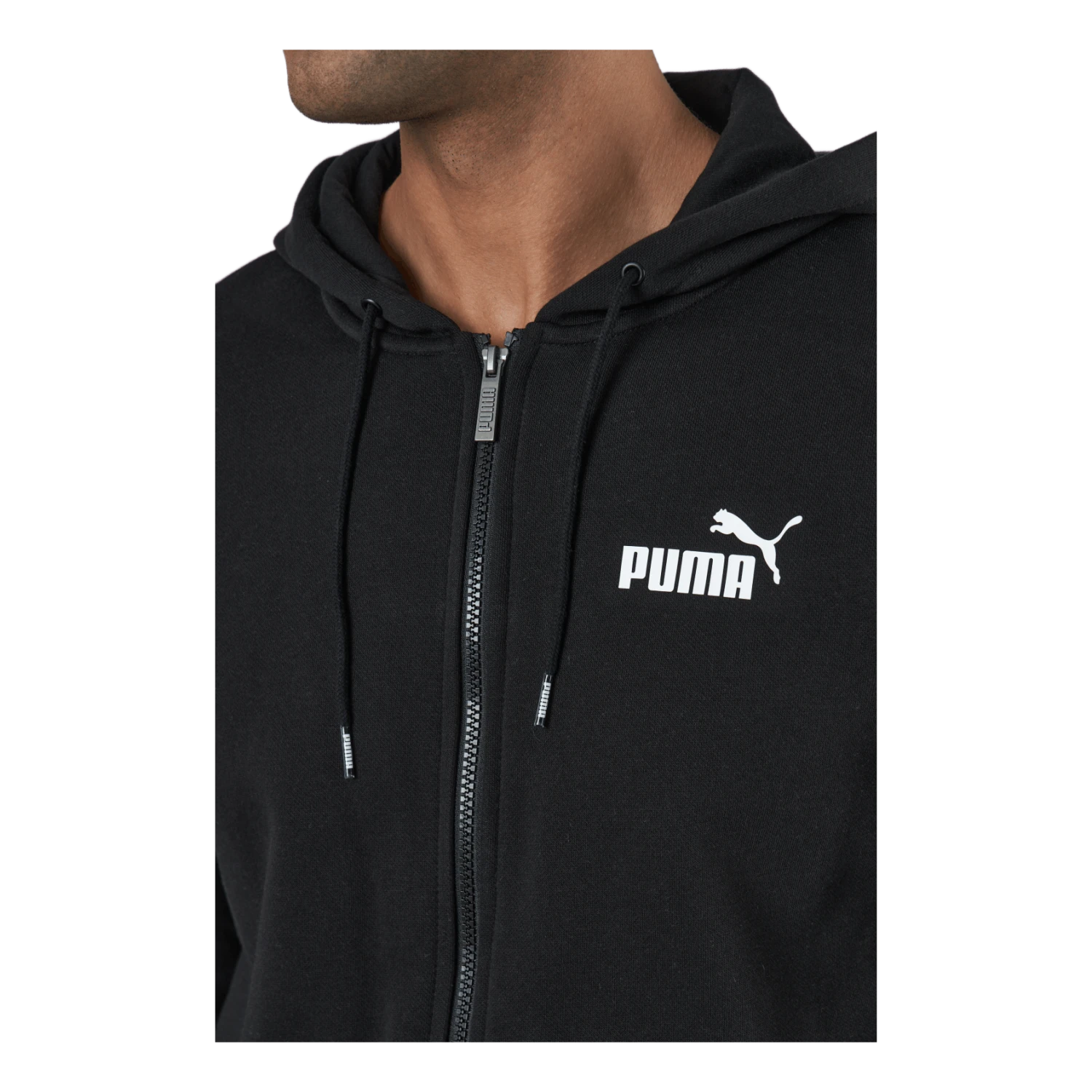 Ess Small Logo Fz Hoodie Fl Puma Black - Image 5