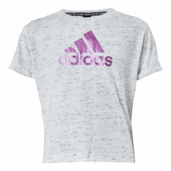 ADIDAS Girls Bos Tee White Melange / Sonic Fuchsia