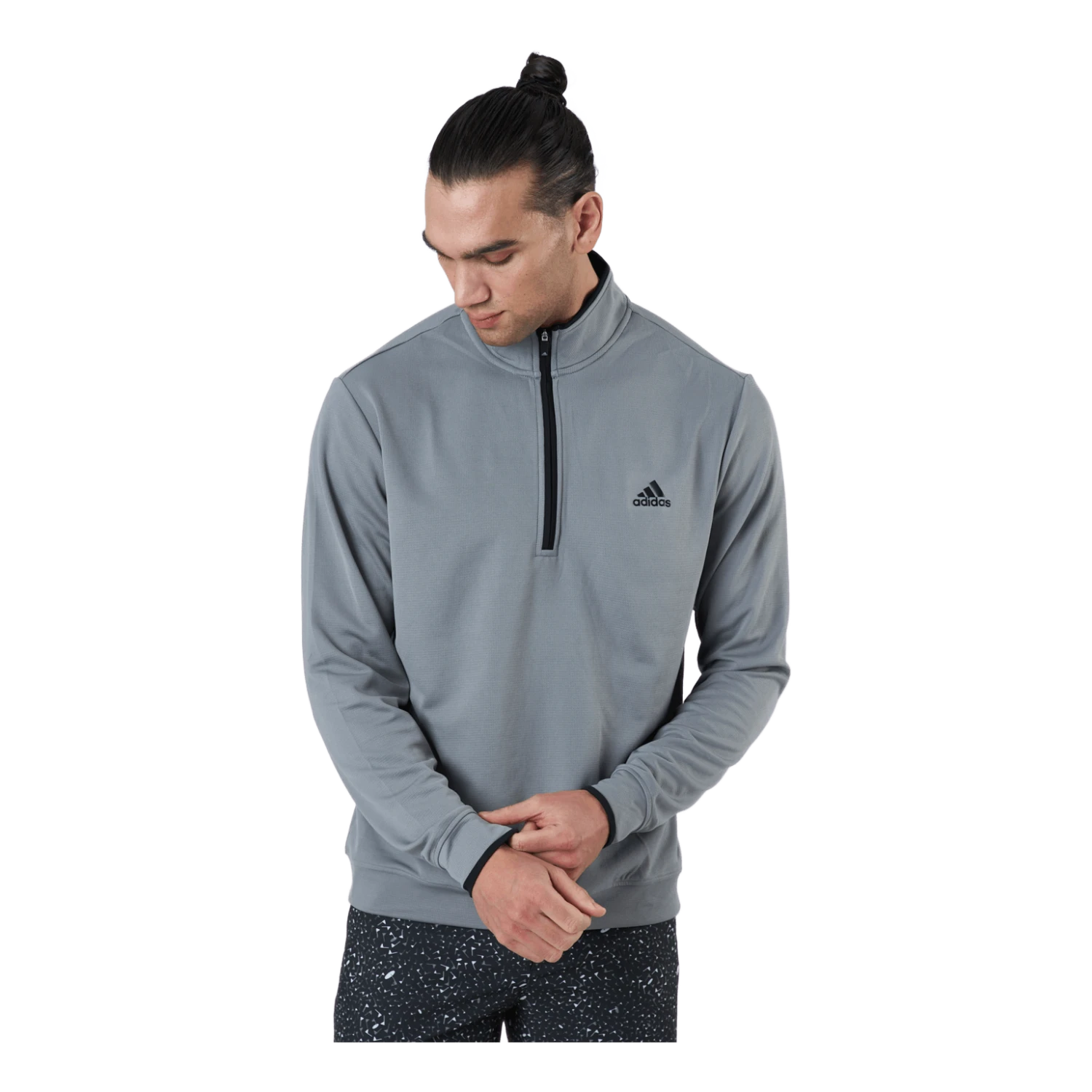 ADIDAS Quarter-Zip Sweatshirt Grey Three - Image 2