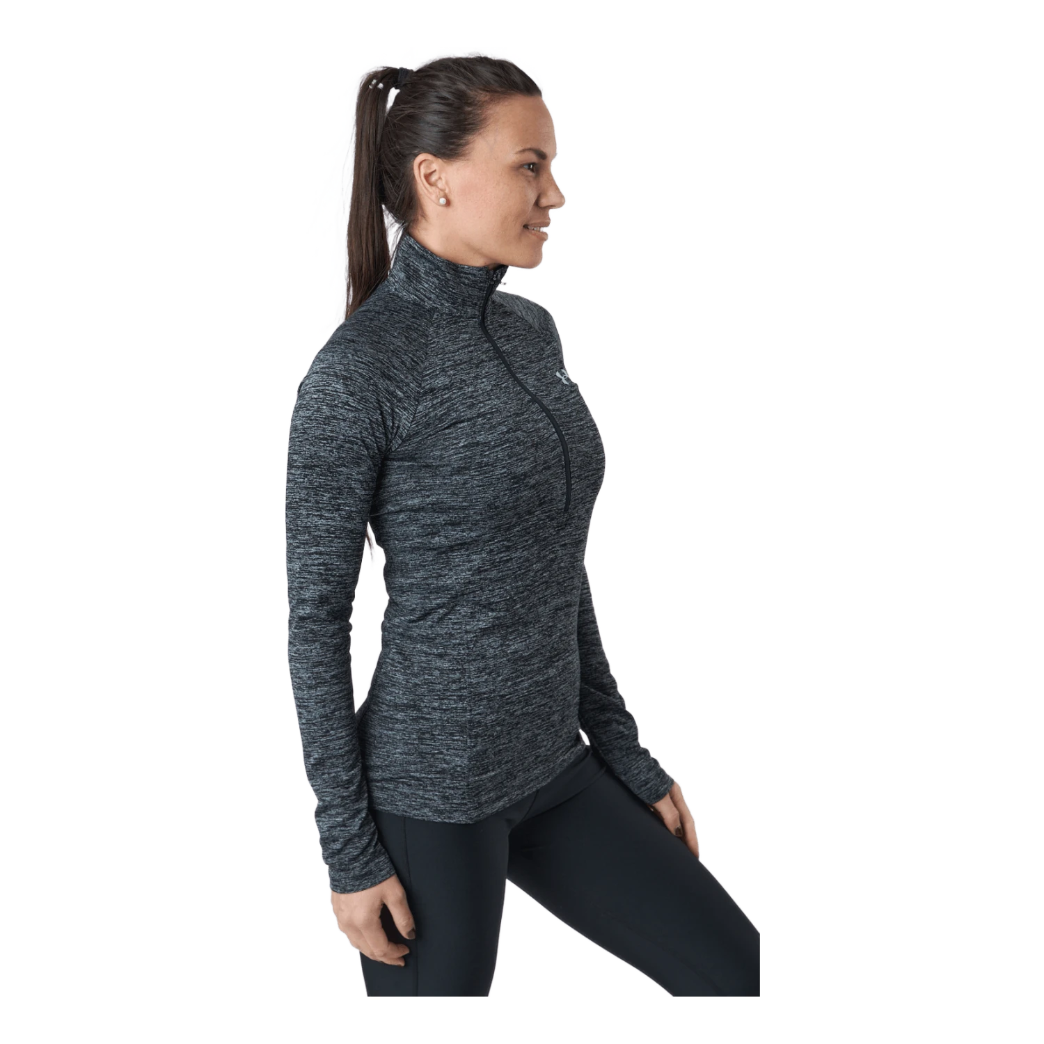 Under Armour Tech 1/2 Zip - Twist Black / Black / Metallic Silve - Image 2
