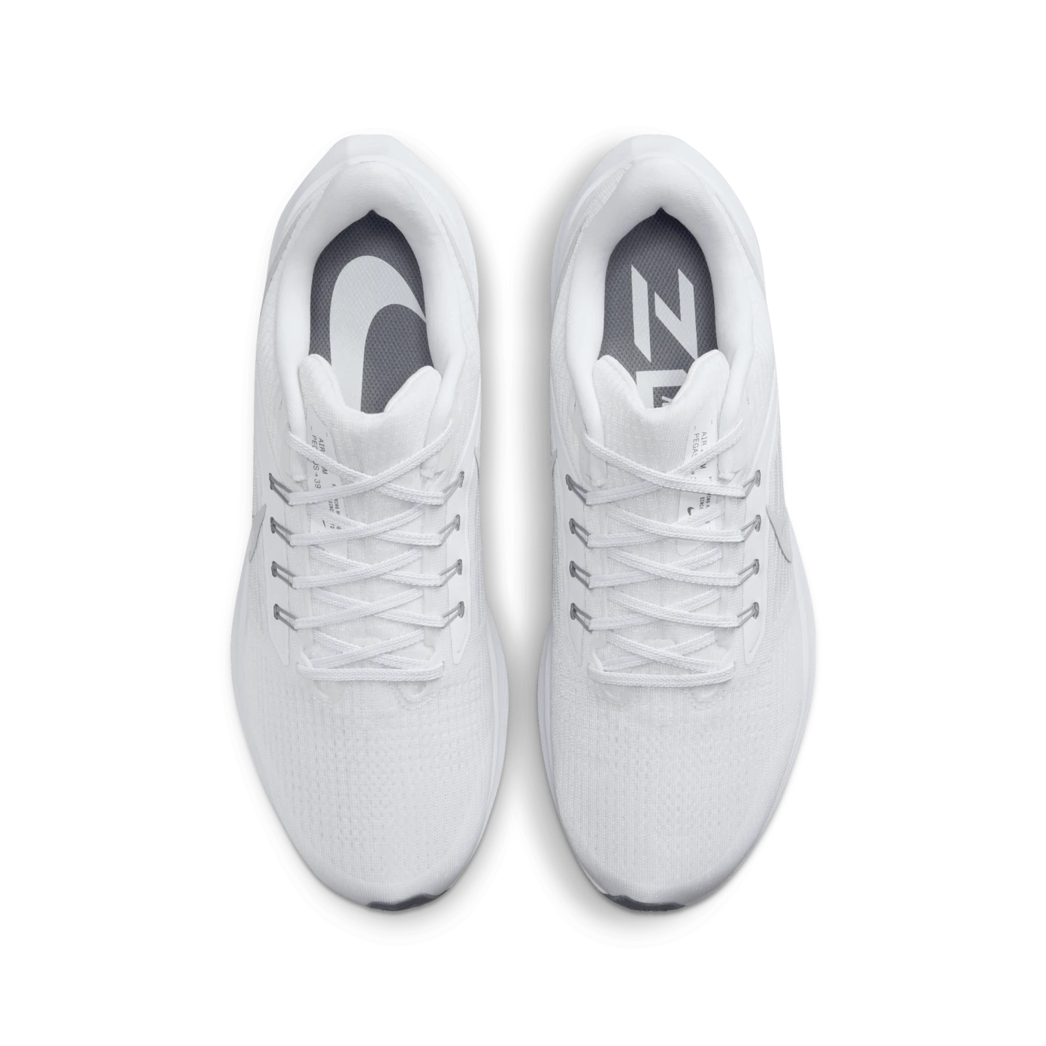 Nike Air Zoom Pegasus 39 Men's Road Running Shoes WHITE/GREY FOG-PARTICLE GREY-SMOKE GREY - Image 2